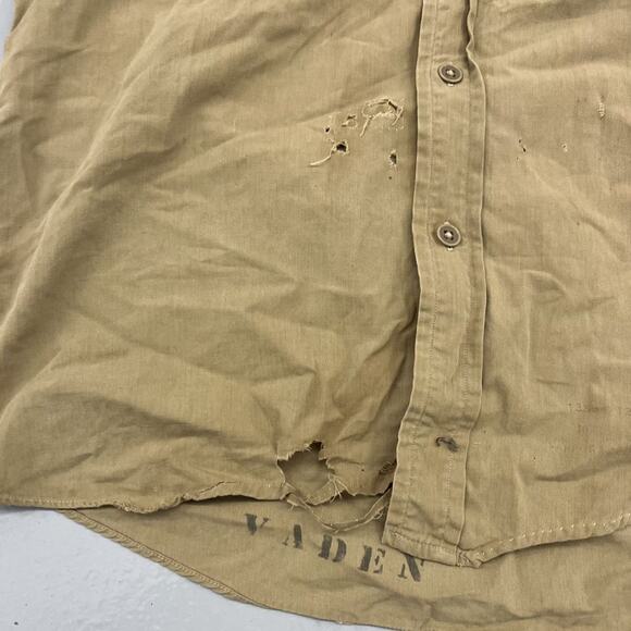 Vintage 50s Regulation Sanforized Military Tan Shirt - Picture 3 of 4